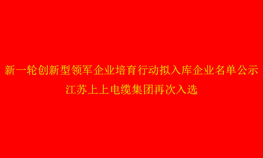 918博天堂电缆再次入选省立异型领军企业培育名单